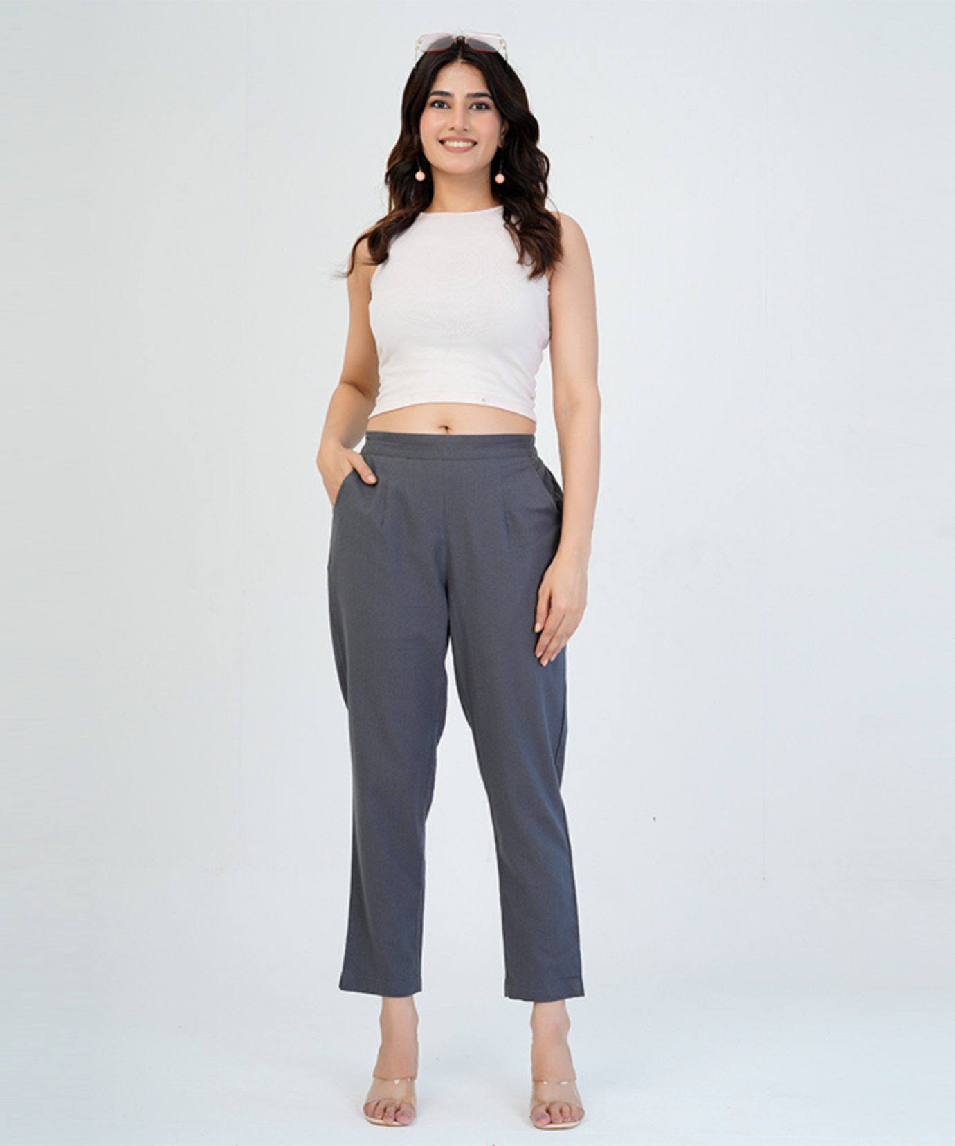 Cement Grey Cotton Pant
